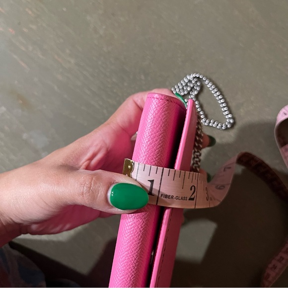 BALENCIAGA | BRAND NEW! Pink Leather Chain Wallet Crossbody - Picture 6 of 8